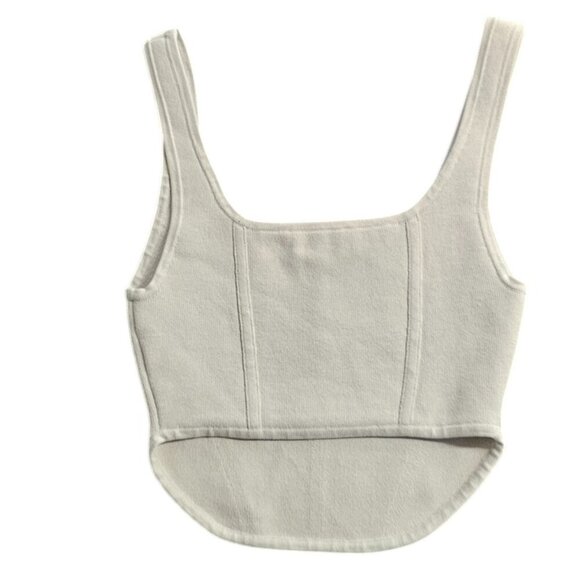 Aritzia Babaton Sculpt Knit Bustier Style Crop Top, Square Neck, Size Small - Picture 2 of 7
